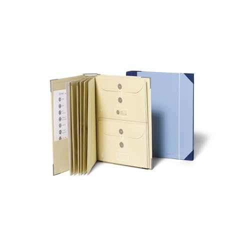 Savor | Folio Document Organizer | Custom Dyed Cloth Bound Expanding File Folder for Important Papers, Emergency Binder, Birth Certificates, Social Security Cards, Passports, Photos, and Letters
