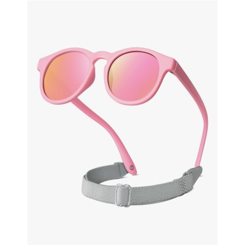 RIVBOS Baby Wrap Polarized UV400 Sunglasses - Soft Frame with Secure Strap for Infant and Newborn (0-24 Months) RBK070