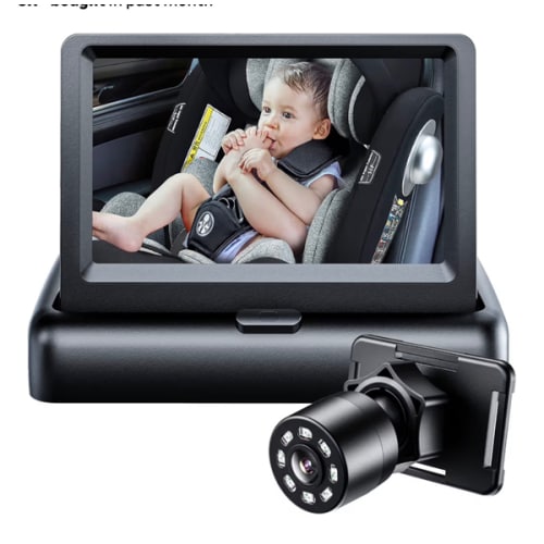 Itomoro Baby Car Mirror, View Infant in Rear Facing Seat with Wide Crystal Clear View,360° Rotation Plug and Play Easy Install baby car monitor 1080p