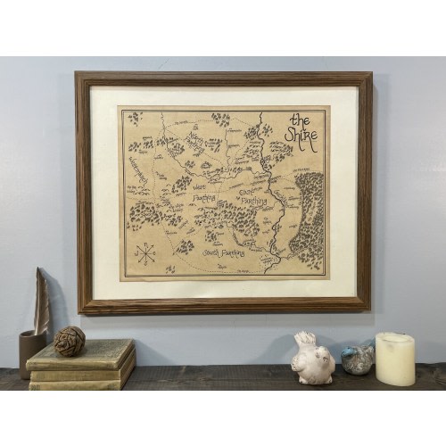Map of the Shire from Middle Earth: Aged, Handmade, Hand drawn, Authentic Lord of the Rings Gifts, Fantasy Art, Book Art, Movie Art