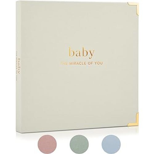 Keepsake Baby Memory Book for Boys and Girls – Timeless First 5 Year Baby Book – Gender Neutral Beige Baby Journal Scrapbook or Photo Album - A Milestone Book to Record Every Event from Birth to Age 5