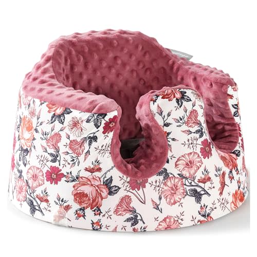 Seat Cover Compatible with Bumbo Seat and Nuby Seat, Breathable Baby Seat Cover,Soft Floor Seat Cover for Baby Girl Boy, Anti-Slip, Cover Only, Flower