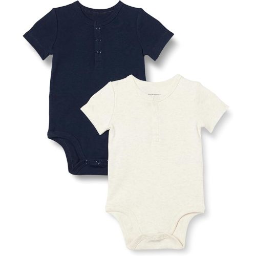 Amazon Essentials Babies' Henley Bodysuit, Pack of 2