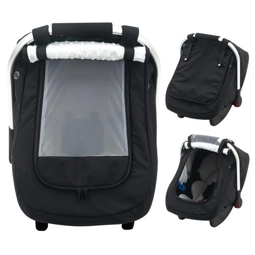 Waterproof Baby Car Seat Cover, Warm Carseat Cover for Cold Weather, Infant Car Seat Canopy with 2 Breathable Vents, 3D Mink Dot Baby Carrier Cover for Boys & Girls