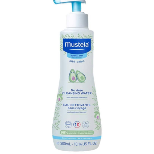 Mustela Baby Cleansing Water - No-Rinse Micellar Water - with Natural Avocado & Aloe Vera - for Baby's Face, Body & Diaper - 1 or 2-Pack - Various Sizes