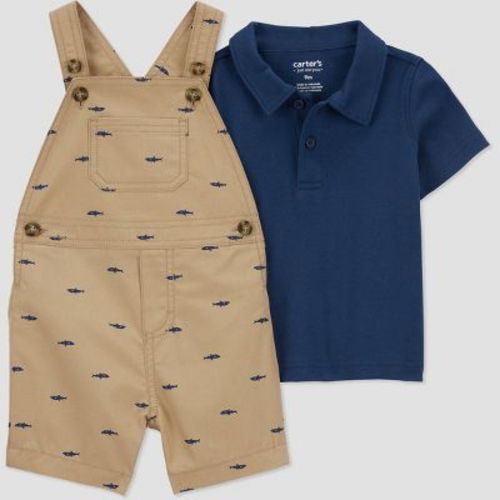 Carter's Just One You® Baby Boys' Whale Undershirt & Bottom Set - Khaki/Navy Blue, Size: 9M