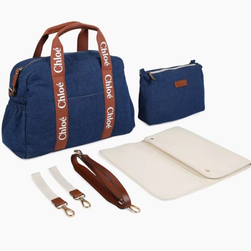 Shop Chloé Girl's Logo Denim Changing Bag | Saks Fifth Avenue