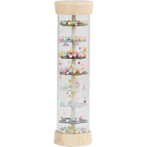 WODI Wooden Baby Rattle Rainstick Rainmaker Montessori Musical Toy for Infants Toddlers Newborns 0-3-6-9-12 Months Sensory Development