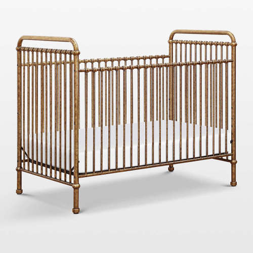 Namesake Abigail Vintage Gold Iron 3-in-1 Convertible Baby Crib