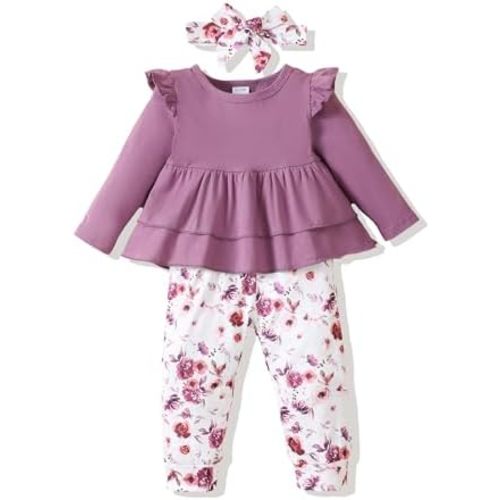 Toddler Baby Girl Clothes Outfits Clothing Infant Ruffle Top Pants Cute Winter Fall Spring Outfit Sets for Girls