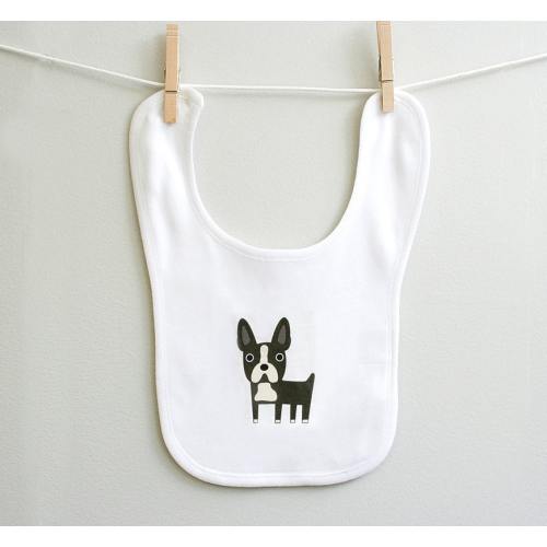 Boston Terrier Baby Burp Bib for Baby Boy or Baby Girl, Dog Themed Baby Shower Gift, Baby to Toddler, 100 Percent Cotton