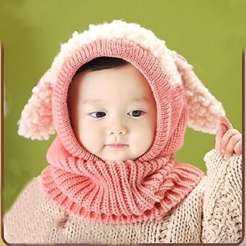 Doinshop Winter Baby Kids Girls Boys Warm Woolen Coif Hood Scarf Caps Hats