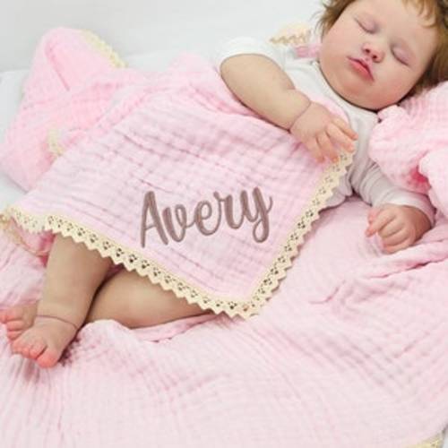 Baby Blanket, Organic Muslin blanket,Personalized baby blanket,Luxury Baby Swaddle Blanket, embroidered name baby blanket, baby shower gift.