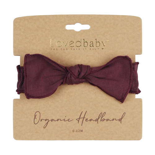 Eggplant | Organic Smocked Tie Headband – L'ovedbaby