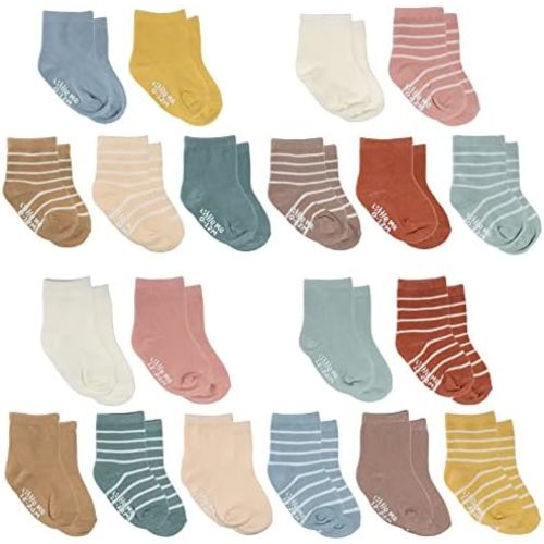 Little Me 20-Pack Newborn Baby Infant & Toddler Unisex Socks, For Baby Girl or Boy, 0-12 & 12-24 Months, Assorted Size Pack