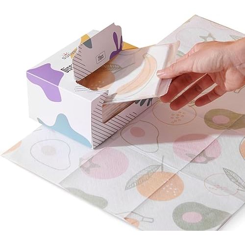 SUNVENO Disposable Baby Placemats – 20 Individually Wrapped Table Mats for Toddlers, Stick-On, Waterproof & BPA-Free – Great for Home, Restaurants, Travel & On-The-Go 18.7” X 12.5”