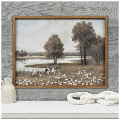 Grazing Cows Wood Wall Decor