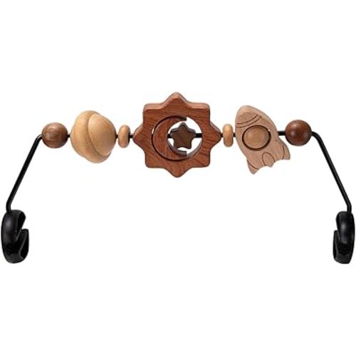 Baby Bouncer Toy Bar Wooden Compatible with Baby Bjorn Bouncer, Bouncer Toy Attachment Tight and Secure Fit, So Fun to Watch, Touch and Spin for Babies All Ages - Space Exploration