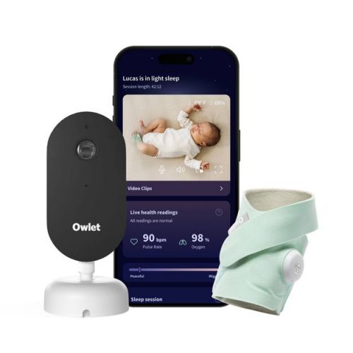 Owlet Dream Duo (Gen 3) All-in-One Smart Baby Breathing and Movement Monitoring Bundle with Sock & 2K HD Cam