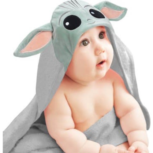 Star Wars The Child/Baby Yoda/Grogu Gray Hooded Baby Bath Towel
