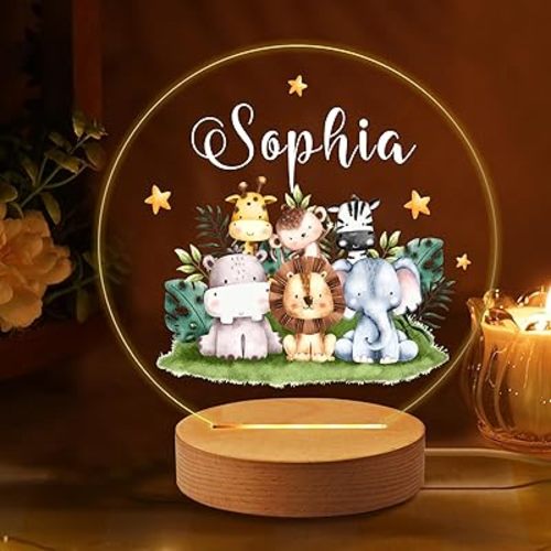 EDSG Personalized Baby Gifts for Girls Boys 7 Colors Night Light for Kids Nursery Decor for Bedroom Toddler Gifts Night Lamp Gifts for Christmas Birthday (Design 3)