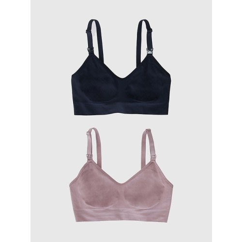 Ingrid and Isabel Basics Maternity Seamless 2 in 1 Nursing and Pumping Bra 2 Pack