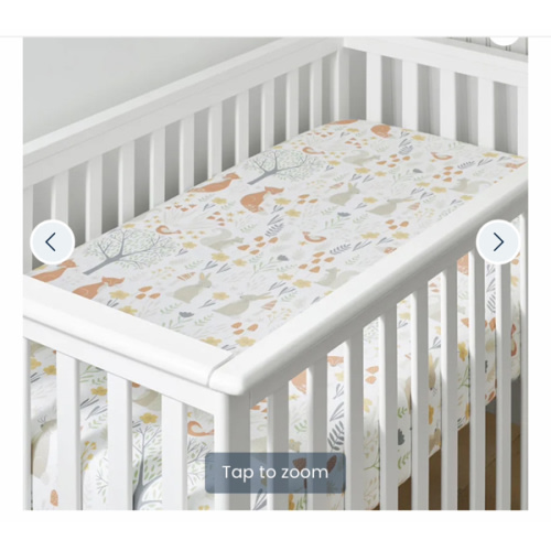Forest Animals Classic Cool Organic Cotton Percale Fitted Crib Sheet