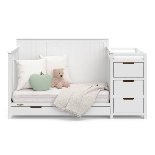 Graco Hadley 5-in-1 Convertible Crib and Changer with Drawer - Pebble Gray