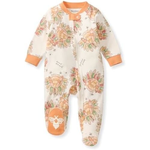 Burt's Bees Baby Girls' Organic Cotton Sleep and Play Footed Pajamas