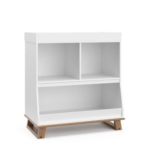 Storkcraft Modern Convertible Changing Table And Bookcase - White/vintage Driftwood