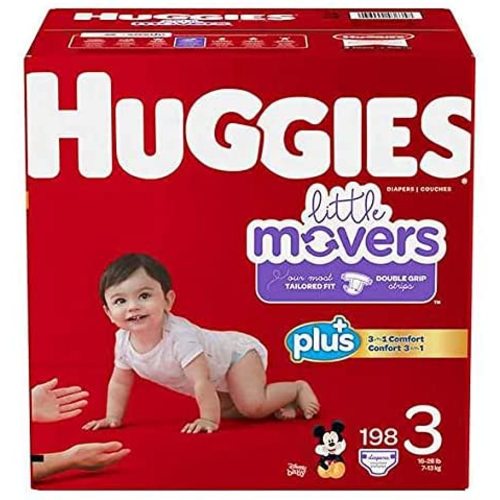 Huggies Little Movers Plus Diapers, Size 3 (198-Count)