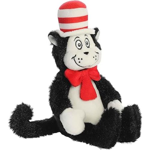 Aurora® Whimsical Dr. Seuss™ Cat in The Hat Stuffed Animal - Magical Storytelling - Officially Licensed - Black 8 Inches