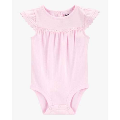 Baby Pointelle Short-Sleeve Bodysuit - Pink - OshKosh | Carter's