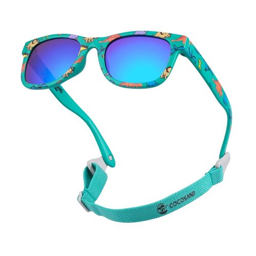 COCOSAND Flexible Baby Sunglasses with Strap Polarized UV Protection for Toddler Infant Newborn Boy Girl Age 0-24 Months