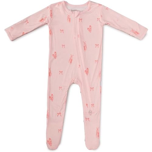 Bamboo Little Soft Baby Footie Pajamas, Baby Clothes, Newborn Sleepers, 95% Viscose and 5% Spandex, 0-24 Months