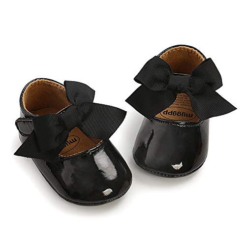 Baby Girls Mary Jane Flats with Bowknot Floral Princess Wedding Dress Shoes Soft Newborn Infant Crib First Walkers Prewalker