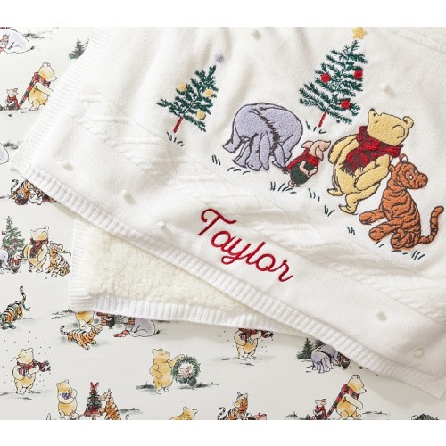 Disney's Winnie the Pooh Holiday Heirloom Baby Blanket