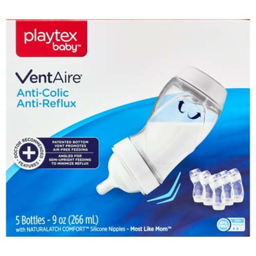 Playtex Baby Anti-Colic Air VentAire Complete Tummy Comfort Bottle, 9 Oz, 5 Pk