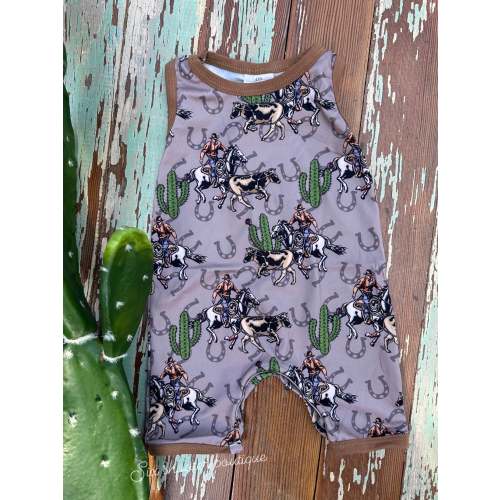 Cactus valley roping baby romper (sale)