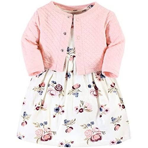 Hudson Baby Girls' One Size Quilted Cardigan and Dress