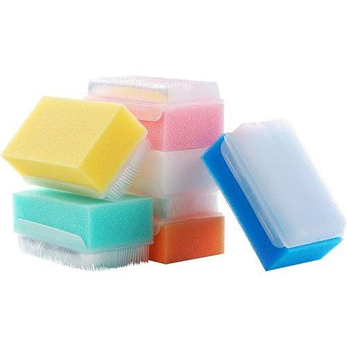 （6 PCS Baby Bath Time Sponge Brush- Body, Hair, and Scalp Cleaning - Gentle on Infant, Toddler Sensitive Skin - Great Sensory Feel.
