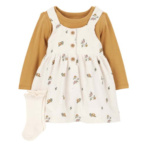 Carter's Child of Mine Baby and Toddler Girl Dress Set, 3-Piece, Sizes 0/3-24 Months