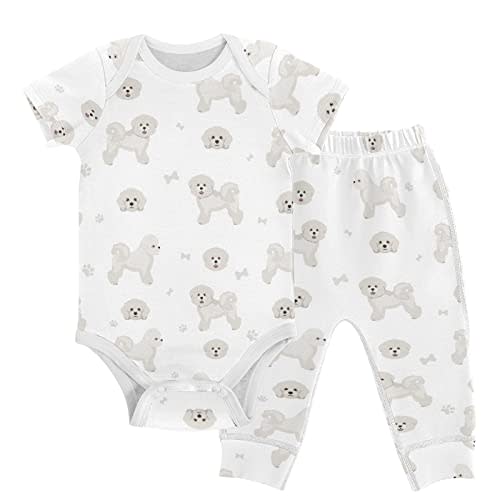 vvfelixl Baby Pants Sets Cute Dogs Puppy Short Sleeve Baby Clothes For Boys Girls 0-24 Months
