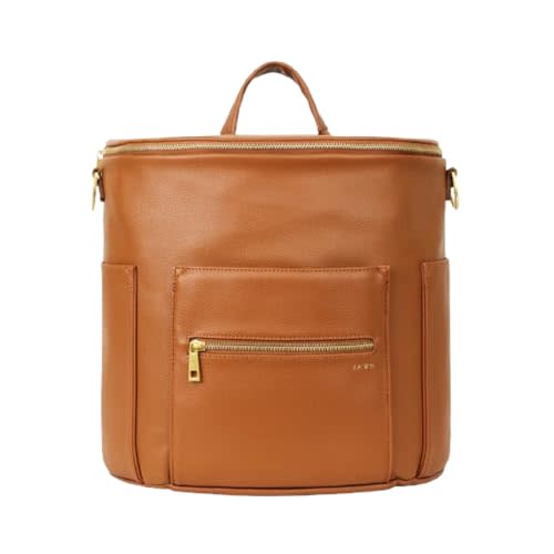 FAWN DESIGN The Original Diaper Bag, Faux Leather Diaper Bag Backpack, Vegan Leather, Large Capacity Baby Bag for Mom
