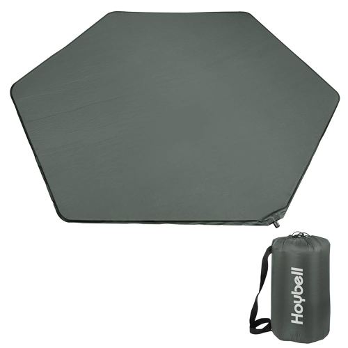 Hexagon Playpen Mat, Compatible with POP N GO Baby Playpen, 59 inch Self Inflating Mattress Pad, Portable and Comfortable Play Yard Mat with Carry Case - Dark Grey