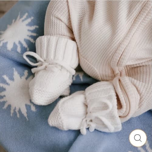 Knitted Booties | Ivory – Little and Fern