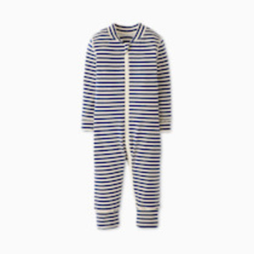 Hanna Andersson Baby 2-Way Zip Sleeper in HannaSoft - Navy/Ecru, 6-12 M