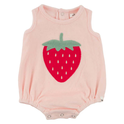 oh baby! Terry Bubble - Strawberry Applique - Pale Pink