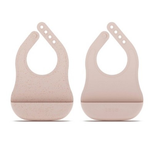 Lalo 2pk Silicone Bibs - Grapefruit