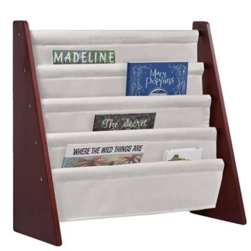 Sling Kids' Bookshelf Cherry/tan - Wildkin: Toddler Bookcase, 4 Shelves, Mdf, Wood Composite, 3+ Years, 150 Lb Capacity